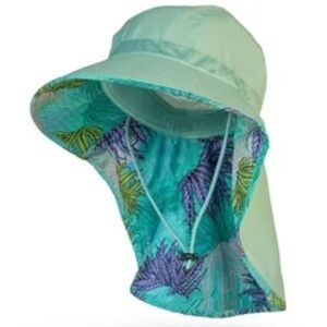 Sun Protective Flap Hat in Mint Teal